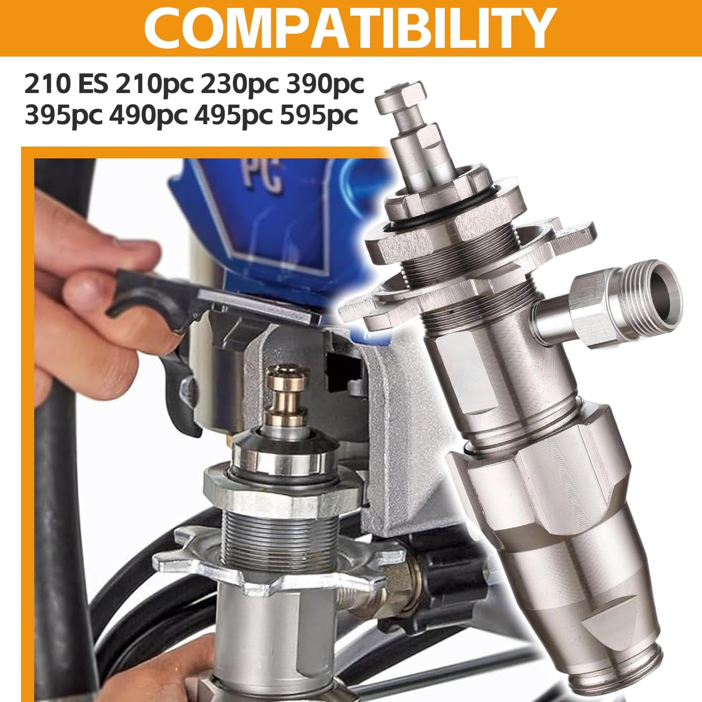 PakaLife 17C487/17C721 Airless Spray Sprayer Pc Pump Parts Compatible with Graco 210ES/210PC/230PC/390PC/395PC/490PC/495PC/595PC,Pro Sprayer Replace