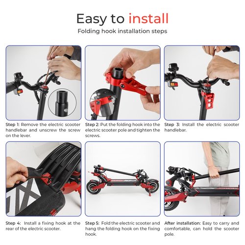 LUCK4U Folding Hook Scooer Part Aluminum Alloy Hook Set Scooter Accessories for Zero 10X 8X Speedual Electric Scooter