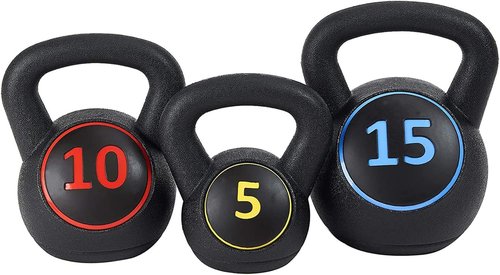 BalanceFrom Kettlebell Sets - 3 or 4 Piece Strength Training Weights | 30lbs, 45lbs, 50lbs, 75lbs Options