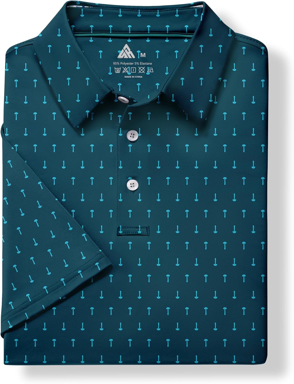 ZITY Men's Golf Polo Shirt - Short Sleeve Moisture-Wicking Performance with Stylish Print Patterns