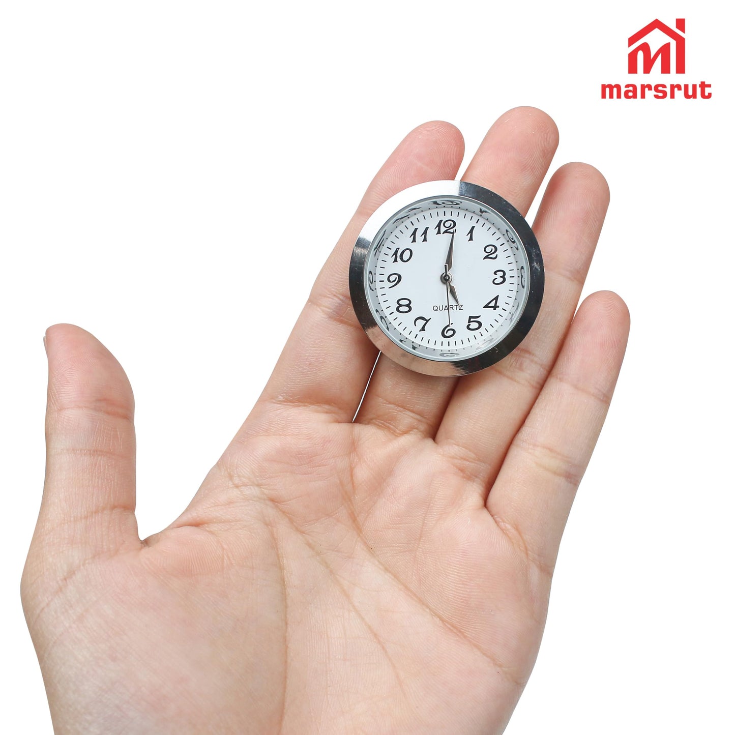 3PCS Mini Clock Face Insert Replacement, Fit 35mm (1.38") Hole Diameter, Round Inner Miniature Crystal Clock Roman Numeral Quartz Movement Metal Gold Tone Bezel Supplies for DIY Craft Repair Easy Read