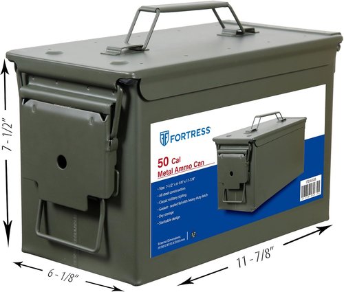 Fortress 50 Caliber Metal Ammo Can - Durable Storage for Ammo & Gear | Heavy-Duty Design
