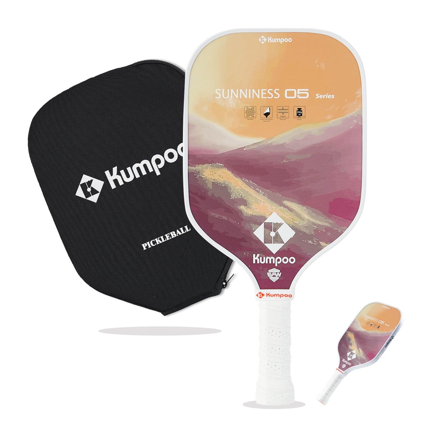 Pickleball Paddle, Fiberglass Pickle Ball Racket Lightweight with PP Honeycomb Core, Pickleball Racquet Set with Cover for Beginners, Large Sweet Spot Pickle Ball Paddle Gifts for Women, SUNS05 Pink