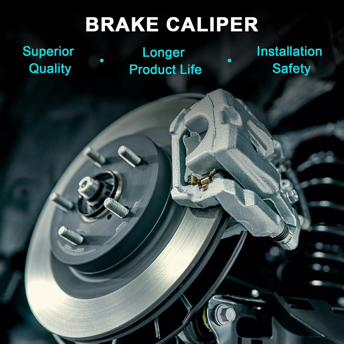 AULINK MB858464 MB858465 2 PCS Rear Left Right Disc Brake Caliper Assembly Set Without Bracket (3.0L 3.5L) For Mitsubishi Montero 1992-2000 19-B1738 19B1739 Rear Driver and Passenger Side
