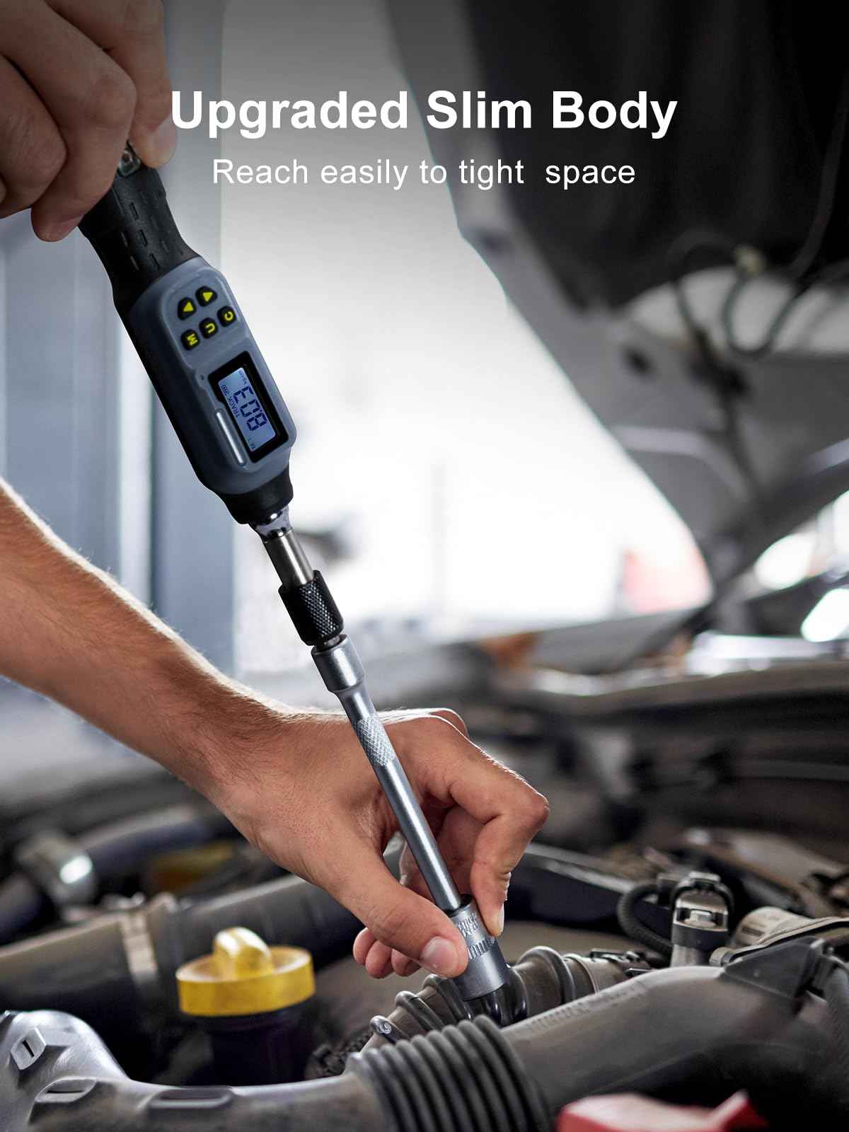 GROWNEER Digital Torque Screwdriver, 2.66-53.1 In-lbs/0.3-6 Nm, 1/4'' Drive Inch Pound Torque Screwdriver Electrician with Buzzer & LED Indicator, 27 In 1 Torque Wrench Screwdriver Set