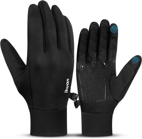 Ihuan Winter Warm Running Gloves - Super Sensitive Touch Screen for Cold Weather | Lightweight Liner for Skiing, Hiking, Cycling