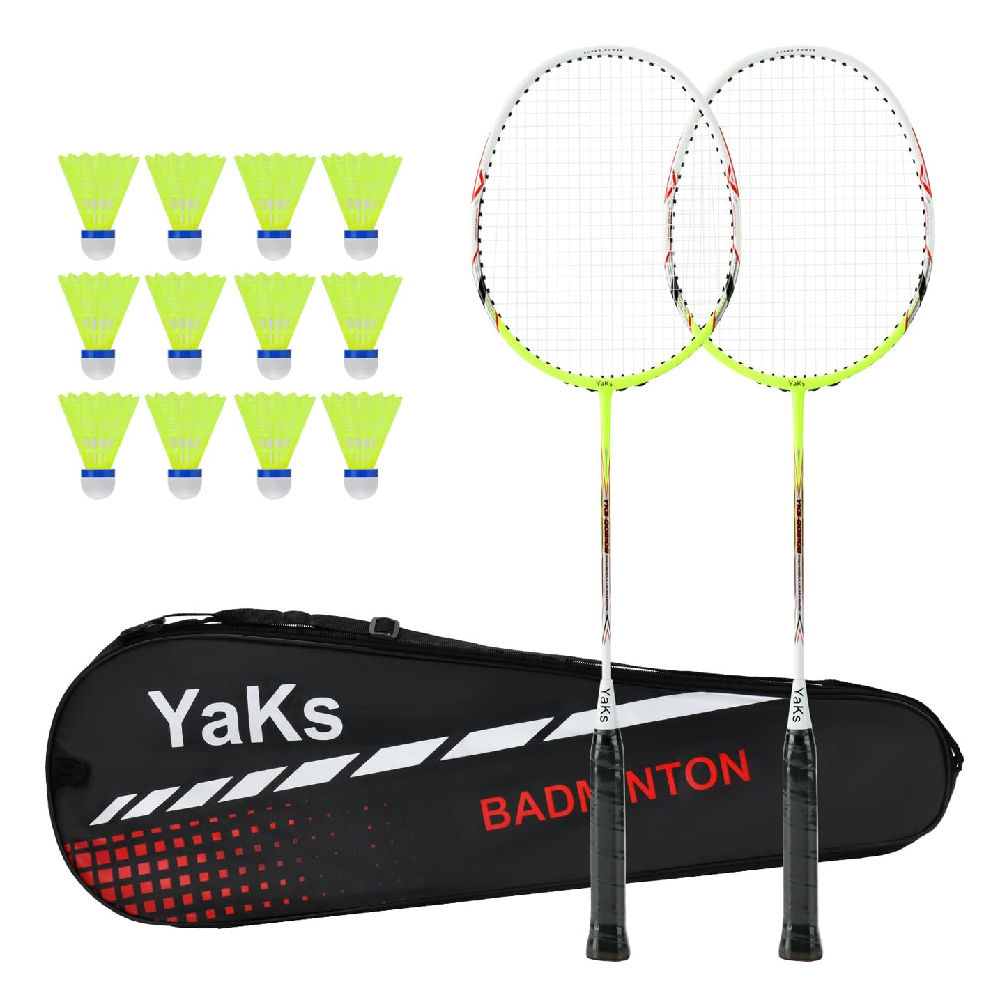 YAKS 3U Ful Carbon Professional Uitra Light High Elastic Adult Student Training Badminton Racket Set Durable Type