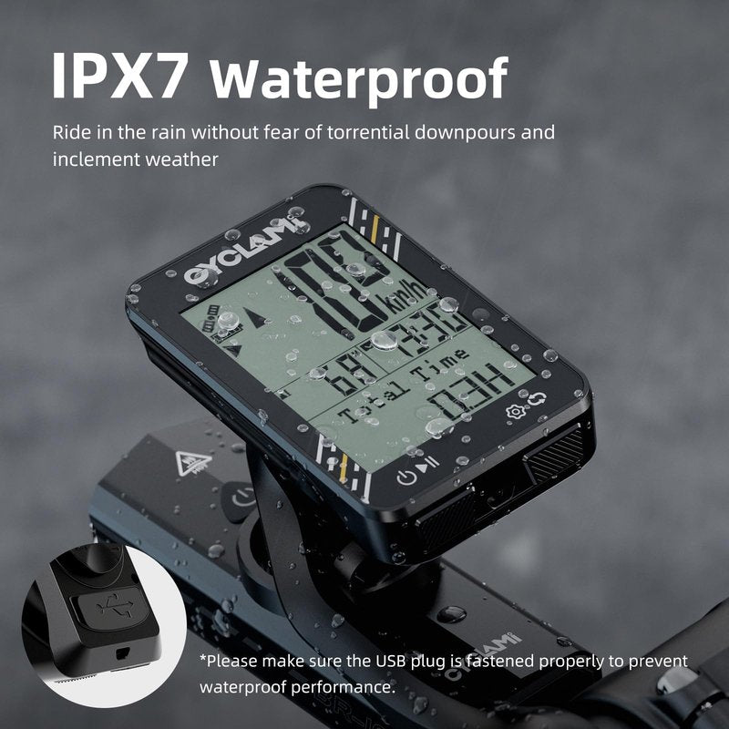 CYCLAMI Bike Computer Wireless - 5-Satellite GPS Cycling Speedometer | 2.4" Sun-Readable Screen | 50g Ultralight | 20+H Battery IPX7 Waterproof Bicycle GPS for Road/MTB Bikes