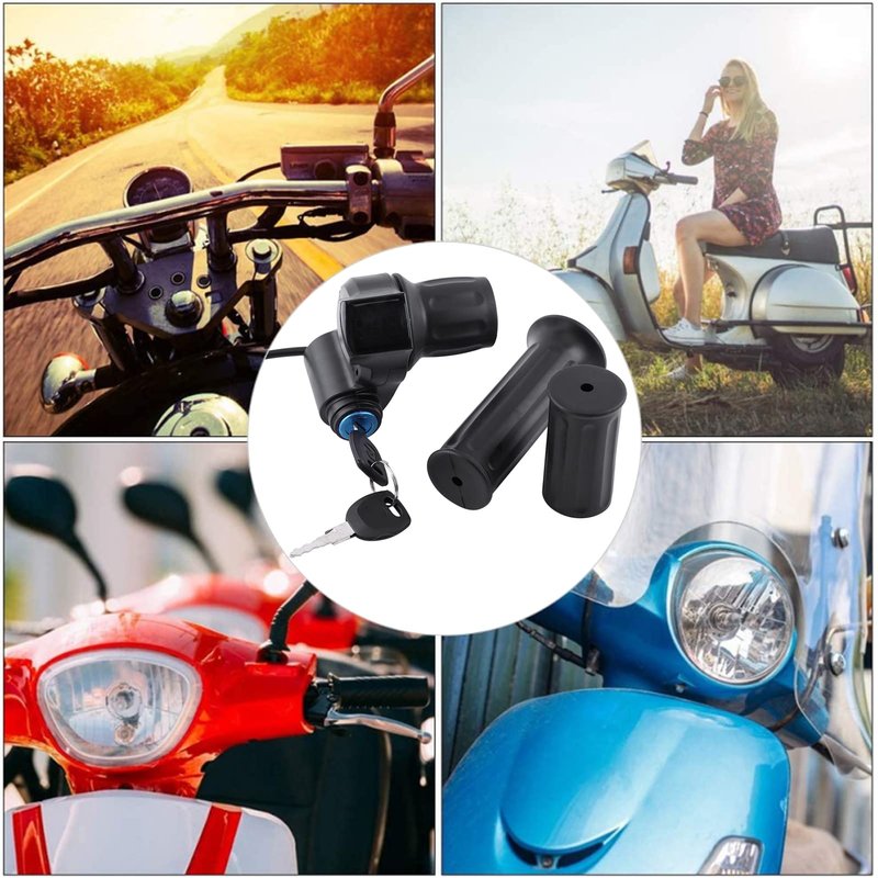 WGFOIP Motor Scooter Speed Controller, Real Time Display ABS + PVC 2pcs Half Throttle for Scooter for Electric Vehicle for Tricycle