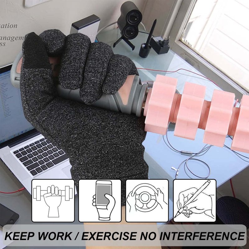 2 Pairs Arthritis Gloves for Pain, Hand Compression Gloves for Women Men, Carpal Tunnel, Joint Pain, Rheumatoid Arthritis Hand Support - Touchscreen Gloves for Typing, Work (Full Finger, Medium)