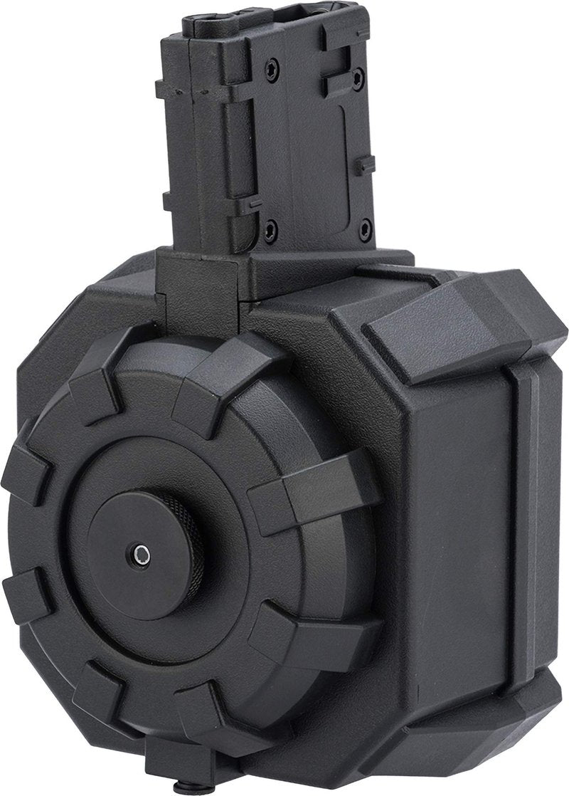Evike Airsoft - Angel Custom 2000 Round Blok Firestorm AEG Airsoft Drum Flashmag (Color: Black / M4)