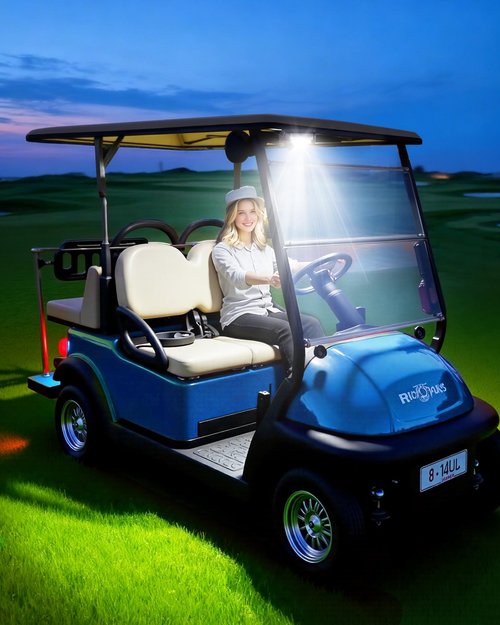 Golf Cart Lights with Magnetic Charging & 360° Rotation - LED Dome Light Accessories Featuring Hook/Carabiner, 7 Modes, Power Bank - for Camping, Hunting(1)