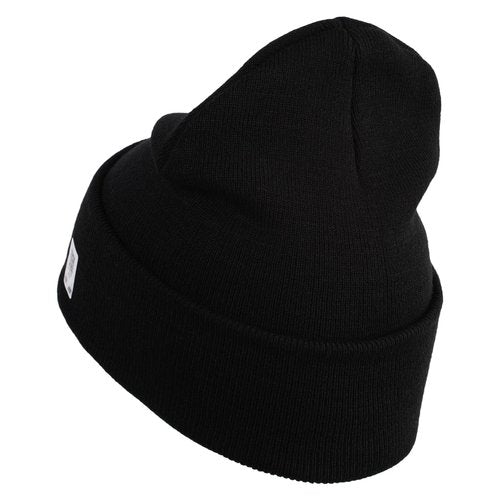 US Marines Corps Veteran Emblem Logo Embroidered 12 Inch Solid Knit Cuff Long Beanie Made in USA - Black OSFM