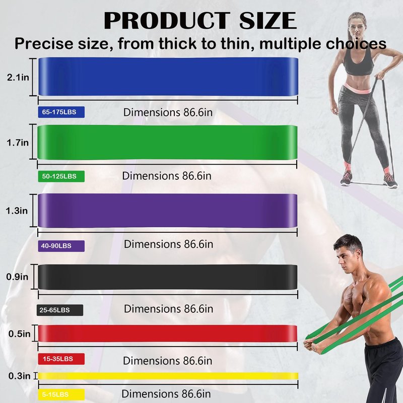 Pull Up Assistance Bands - Resistance Bands Set - Multi-Level Resistance, Fitness Band, Full Body Training, Suitable for Exercise and Physical Therapy Exercise Bands
