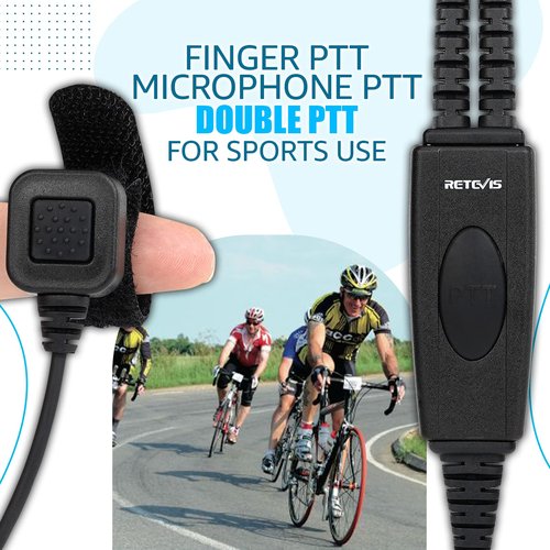 Retevis Walkie Talkie Earpiece with Boom Mic, for RT22 RT68 RT21 H-777 RT27 RT86A RT86S, Compatible with BAOFENG 888S Kenwood Pxton Two Way Radio, 2 pin Referee Headset for Football Game(1 Pack)