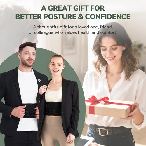 Back Brace Posture Corrector for Women and Men, 4-Point Back Support System for Upper/Lower Back Pain Relief, Scoliosis & Hunchback Correction, Adjustable & Breathable Shoulder Straightener, Large