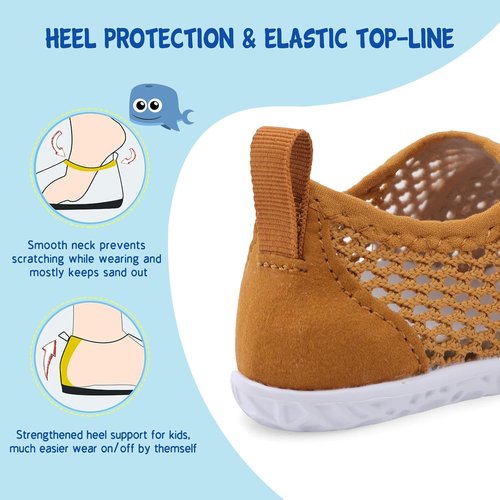 LeIsfIt Toddler Water Shoes - Breathable Quick-Dry Aqua Socks for Boys & Girls | Ideal for Beach & Pool
