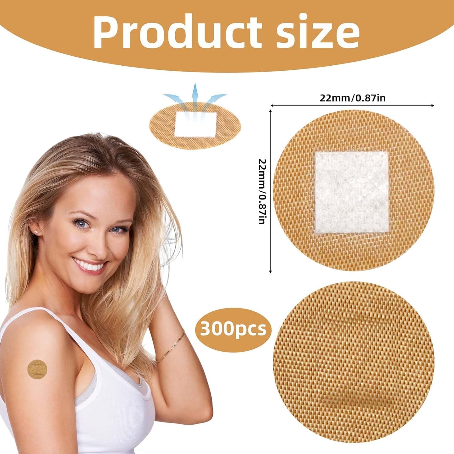 Regine Switzerland Round Spot Bandages - 300 Pcs Skin-Friendly Adhesive Dots for Sensitive Skin | 0.87in