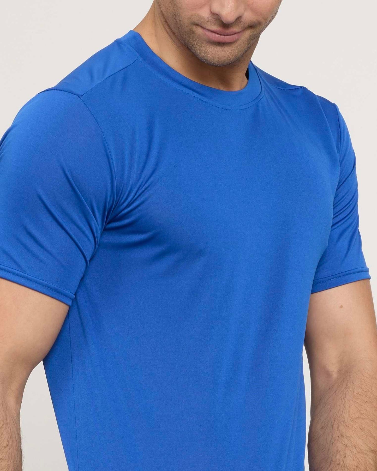 Real Essentials 5 Pack: Men's Dry-Fit Short Sleeve Crew Neck T Shirts Fitness Running Gym Workout Cool Exercise Athletic Tee, Set 14, Small