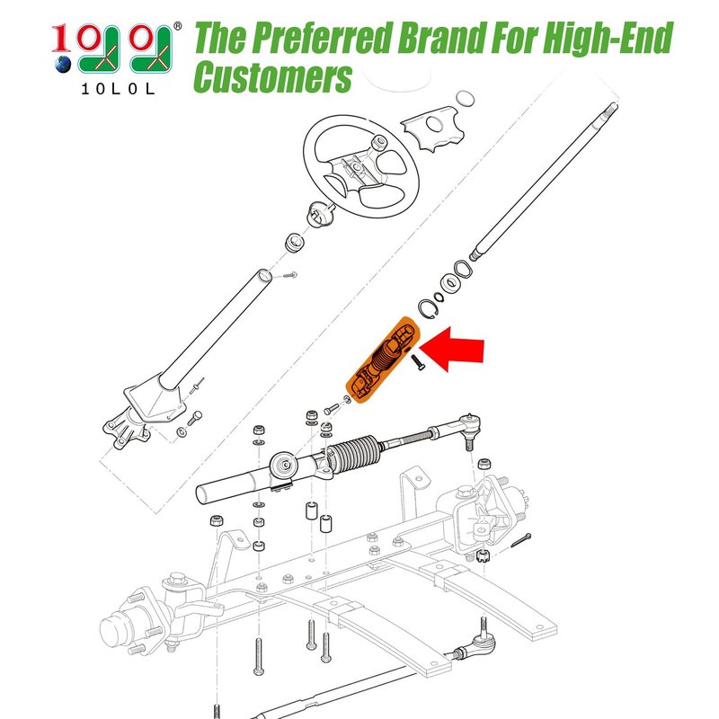 10L0L Intermediate Steering Shaft Joint for EZGO TXT 2001-up Golf Cart, Steering Yoke Replace OEM# 70580G01 70580-G01