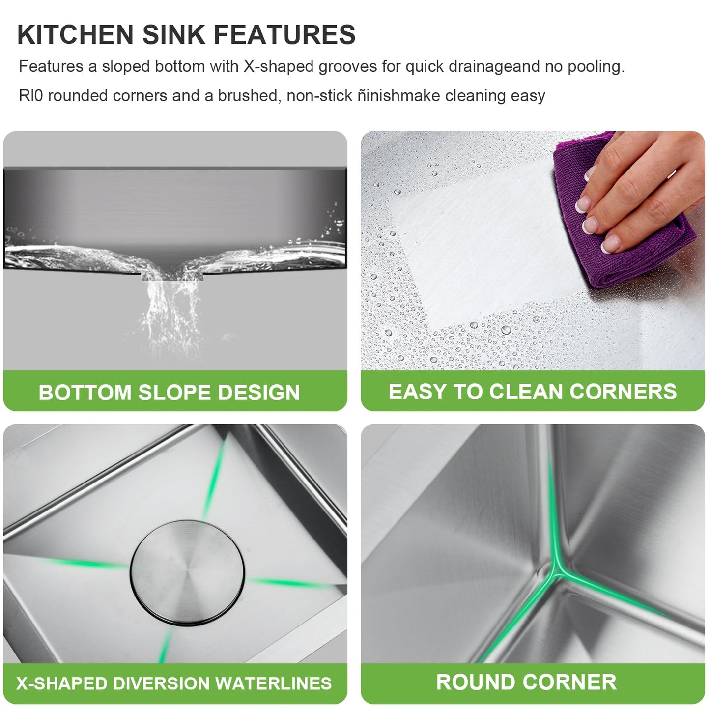 LBTBDBN 15x15 inch Small Kitchen Sink - Drop In Bar Sink for RV, Wet Bar & Compact Spaces, Brushed Stainless Steel 18 Gauge Topmount Single Bowl Utility Sink