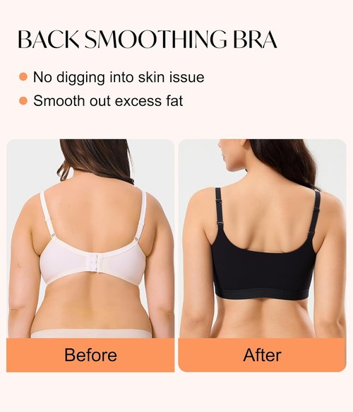 CYDREAM Wireless Comfort Bra - Zip Front Closure, Full Coverage & Back Smoothing, No Underwire