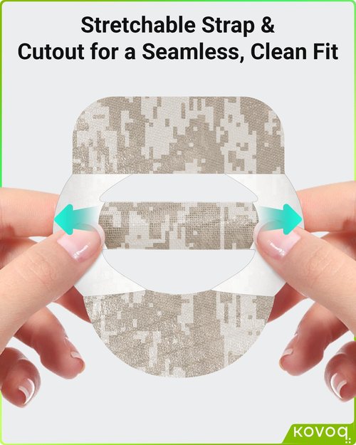 Kovoq Omnipod 5 Overpatches, 16 Pack Waterproof Sweatproof Pod Pals Omnipod 5 Adhesive Overlay, Pre-Cut Adhesive Patch with Strap for Sensitive Skin, Breathable Reusable Tin (Camo)