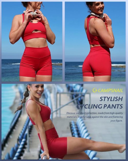 CAMPSNAIL Biker Shorts for Women - High Waisted Tummy Control Spandex | 3"/5"/8" Sizes for Yoga & Dance