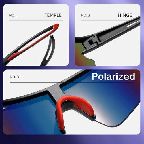 Cleoxyge Polarized Modern Cycling Sunglasses UV-400 Protection, Baseball Sunglasse Outdoors Sports for Cycling Baseball (Polarized Orange Lens)