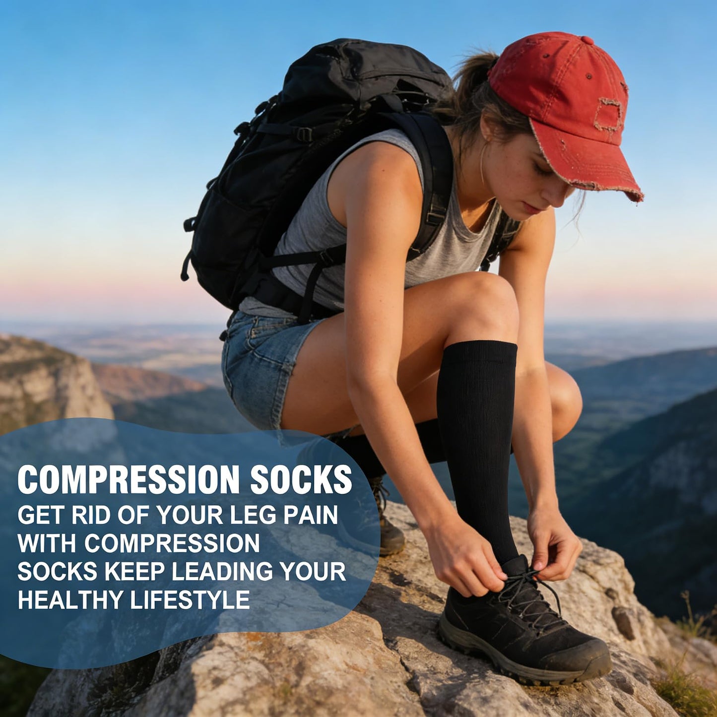 Sooverki Compression Socks for Men & Women 8 Pack 15-20mmHg - Knee High Stockings Leg Warmers Best Support for Running Athletic Work Cycling Travel Black Nylon Polyester Gifts Mujer Hombre