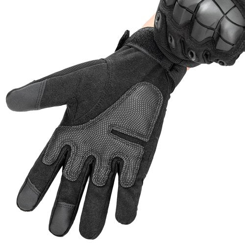 GCSIOM Black Touchscreen Tactical Gloves for Outdoor Protection Gloves, Cycling, Motorcycle Riding, Rock Climbing (X-Large,Black)
