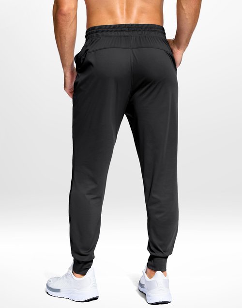 G Gradual Men's Joggers Lightweight Athletic Workout Pants with Pockets Stretch Track Running Sweatpants for Men Gym Sports(Black,L)