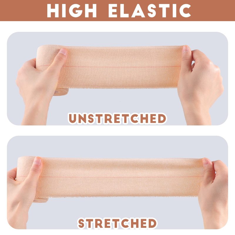 Tondiamo 8 Rolls Elastic Tape Adhesive Elastic Tape Self Adhesive Bandages Wrap Flexible Stretch Bandages Athletic Sports Skin Strips for Sports Ankle, Knee and Wrist Animal Pets (4 Inch X 5 Yard)