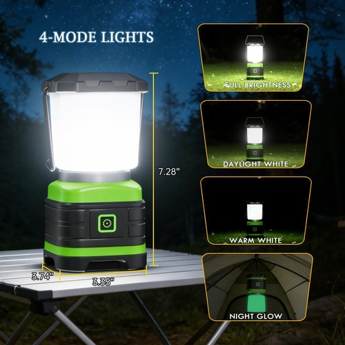 Lichamp LED Camping Lantern - Portable Battery-Powered Lights for Emergencies | 4 Pack