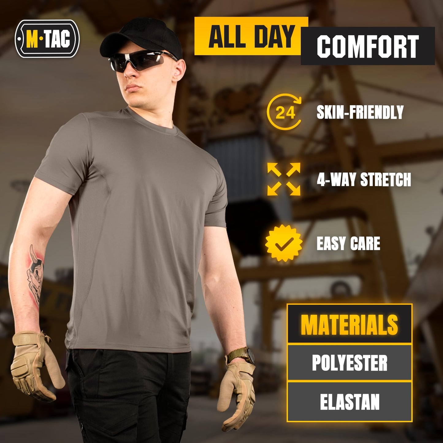 M-Tac Tactical Short Sleeve T-Shirt - Army Military Ultra Vent Men's Athletic Workout Gym Training T Shirt (Large, Olive)
