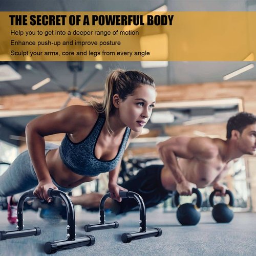 AmazeFan Parallettes Bars, Push Up Bars Strength Training for Handstands, Full Planche & Dips, Calisthenic, Gymnastic, [16.6x10x10in] Push Up Stands Handle for Floor Workouts Calisthenics Equipment