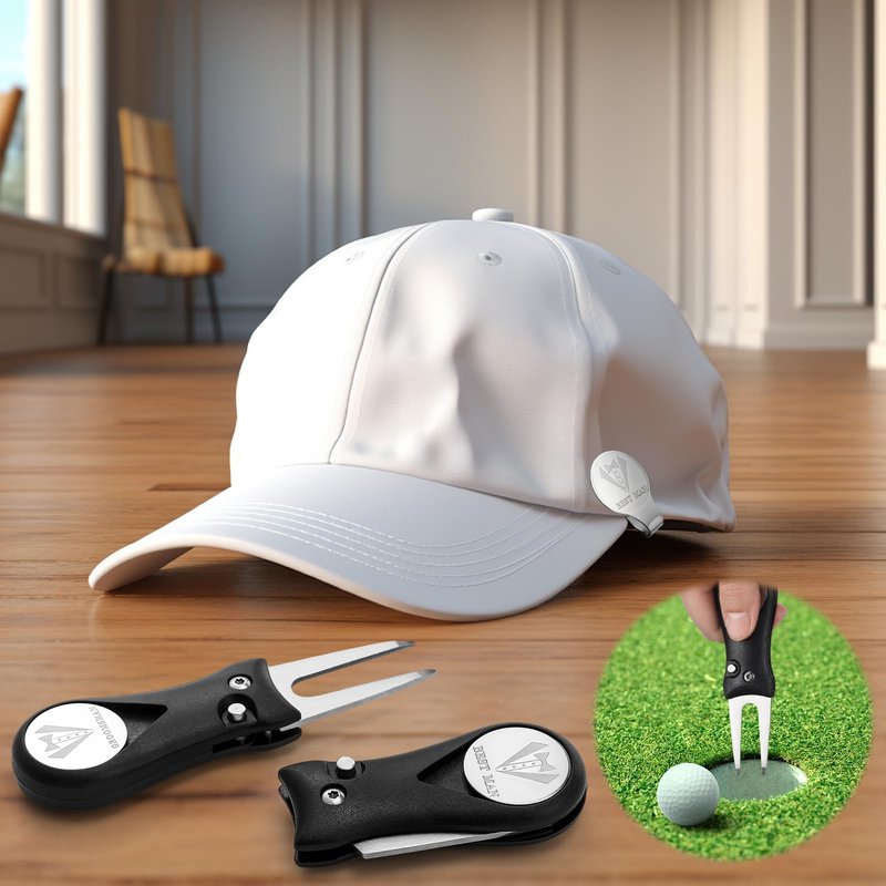 Sliner 6 Sets Groomsman Golf Proposal Gifts Include Groomsman Golf Ball Marker and Magnetic Divot Tool with Gift Box for Wedding