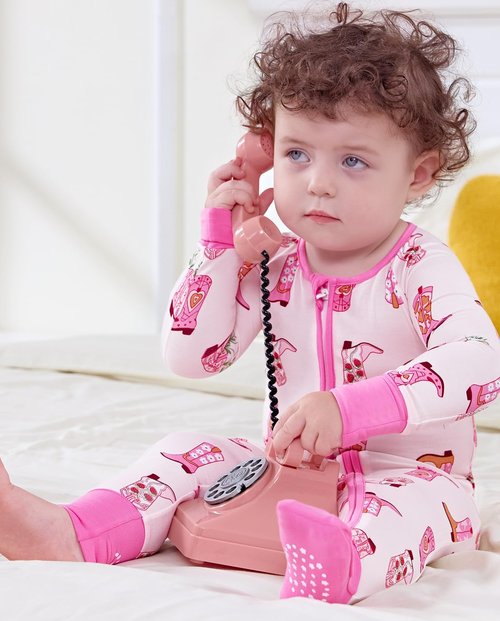 Babee Reshinee Bamboo Viscose Baby Footie Pajamas - Convertible Zipper Onesie for Girls, 0-24M