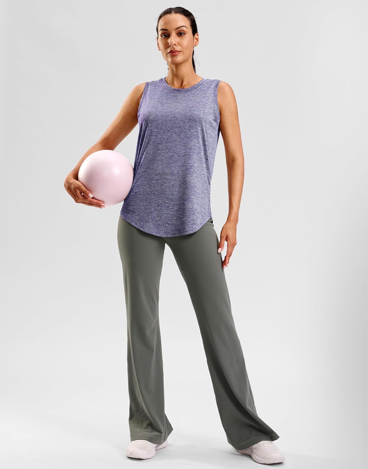 SANTINY Women's Lightweight Sleeveless Workout Tank Top - Athletic Gym & Yoga Shirt, Loose Fit