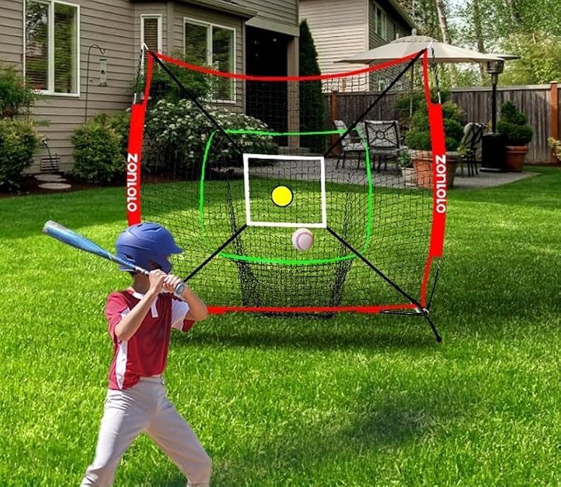 6x6ft Portable Baseball & Softball Net with Target & Strike Zone for Practice