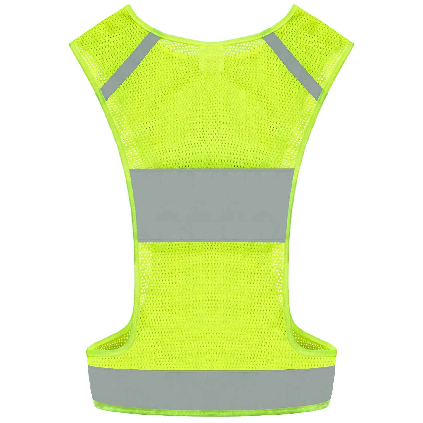 IDOU Reflective Vest Safety Running Gear with Pocket, Ultralight &Adjustable Waist&360°High Visibility for running,Jogging,biking,motorcycle,walking,women & men (neon yellow, X-Large)