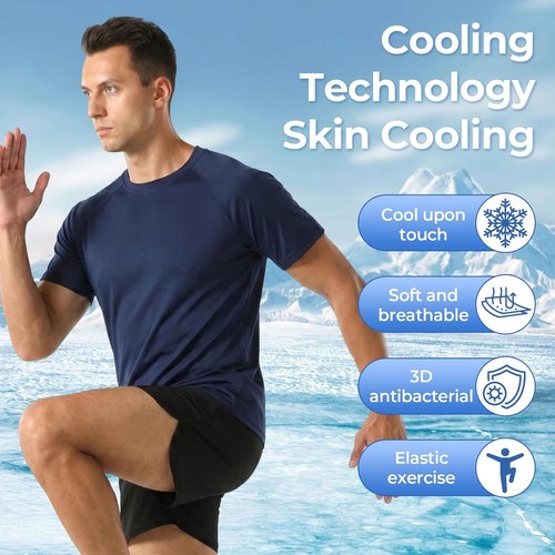 HYCOPROT Men's Quick-Dry Workout T-Shirts - Moisture-Wicking Short Sleeve Athletic Tee for Gym & Running