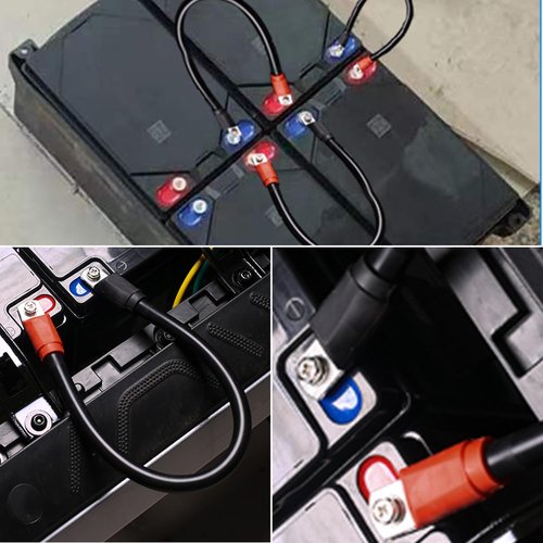 pakmee Golf Cart Battery Cable Wiring Kit for Club Car DS & Precedent 1994 Up 48 Volt 36 Volt, 7 PC 4 Gauge AC/DC Wire Golf Cart Heavy Duty Battery Cable Set