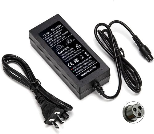 42V 2A Battery Charger - Fast Charging for 36V Scooter Lithium Battery | 8mm 3 Prong Connector