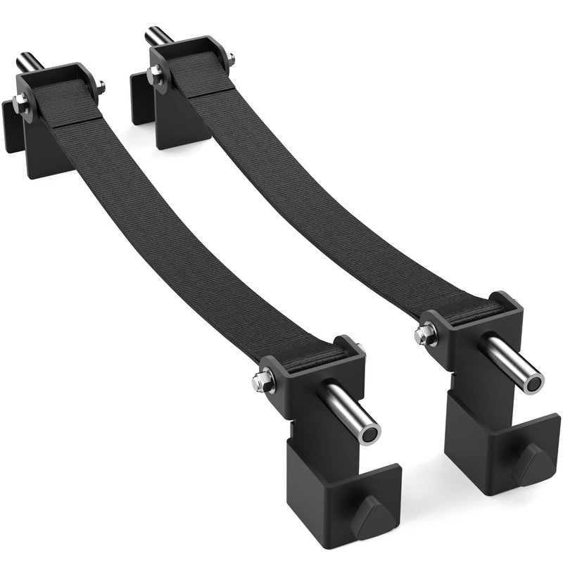 Synergee Safety Straps for 3x3 Power Racks – 29" Max Inside Depth – 750 lb Capacity Barbell Catch Straps with Quick-Mount Brackets & 5/8"–1" Hole Converters