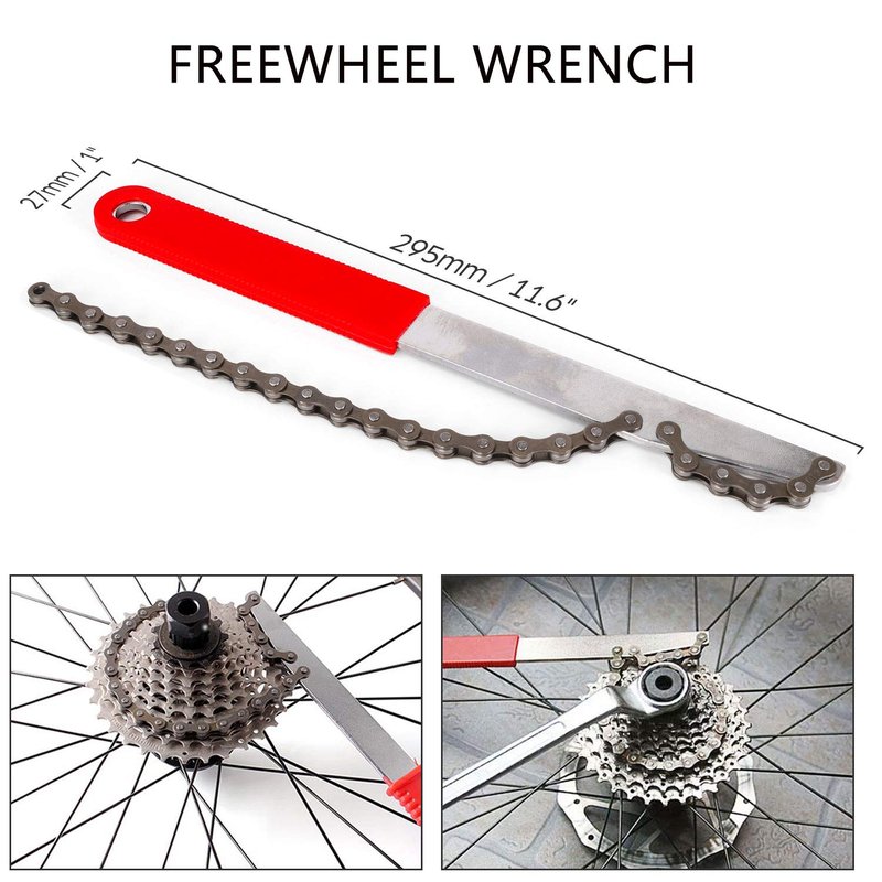 Odoland Bike Repair Tool Kit, Including Bike Crank Extractor with 16mm Spanner/Wrench, Bicycle Flywheel Chain Sprocket Remover Tool, Cassette Lock Ring Removal Tool
