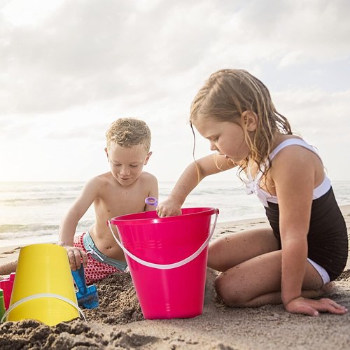 Holady Large Sand Beach Buckets - Fun Water Buckets for Summer Parties | 4-Pack Set