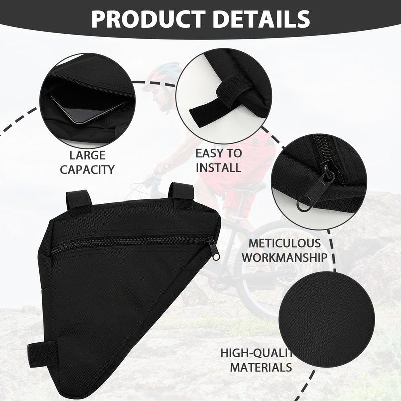 Mzario 2 Pcs Triangle Bike Bag, Bike Frame Small Storage Bag, Pouches For Adult Cycling For Road And Mountain Bikes Accessories Pack For Phone, Wallet, Keys (With Reflective Stickers* 20)