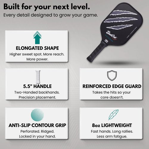 BadCat Pickleball Untamed Pickleball Paddle - Toray T700 Raw Carbon Fiber | Pro All-Court Performance | Thermoformed for Max Spin & Control | 16mm Core, Elongated Shape | 5.5" Handle | USAPA Approved