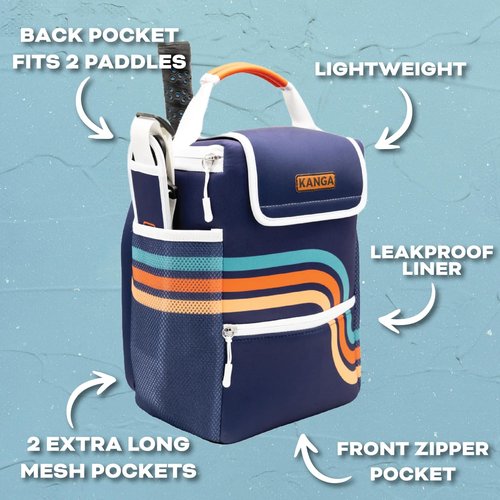 Kanga Pickleball Cooler Bag – Insulated Drink & Gear Tote Holds 1–2 Paddles, 12-Pack Capacity, Leakproof Liner, Smart Storage for Pickleball Accessories, Men & Women Picklepall Tote Bag